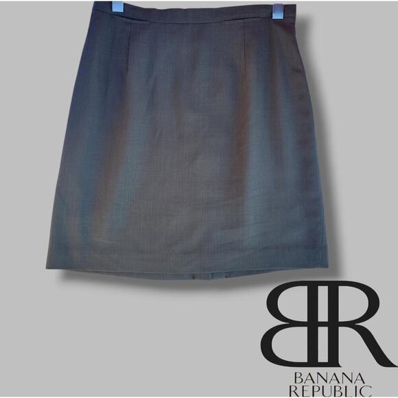 Banana Republic Wool Pencil Skirt Women’s Military Back Slit Workwear size 12 - Picture 8 of 9